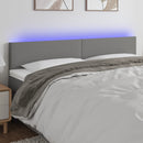 sengegavl med LED-lys 180x5x78/88 cm stof mørkegrå
