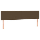 sengegavl med LED-lys 180x5x78/88 cm stof mørkebrun