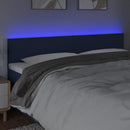 sengegavl med LED-lys 180x5x78/88 cm stof blå
