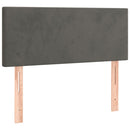 sengegavl med LED-lys 80x5x78/88 cm velour mørkegrå