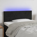 sengegavl med LED-lys 80x5x78/88 cm velour sort