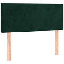 sengegavl med LED-lys 80x5x78/88 cm velour mørkegrøn