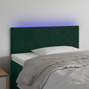 sengegavl med LED-lys 80x5x78/88 cm velour mørkegrøn