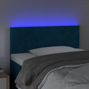 sengegavl med LED-lys 80x5x78/88 cm velour mørkeblå