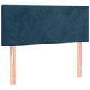 sengegavl med LED-lys 80x5x78/88 cm velour mørkeblå