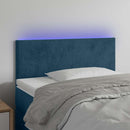 sengegavl med LED-lys 80x5x78/88 cm velour mørkeblå