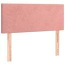 sengegavl med LED-lys 80x5x78/88 cm velour lyserød