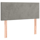 sengegavl med LED-lys 90x5x78/88 cm fløjl lysegrå