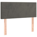 sengegavl med LED-lys 90x5x78/88 cm fløjl mørkegrå