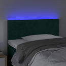 sengegavl med LED-lys 90x5x78/88 cm fløjl mørkegrøn