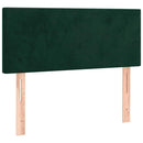 sengegavl med LED-lys 90x5x78/88 cm fløjl mørkegrøn