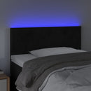 sengegavl med LED-lys 100x5x78/88 cm fløjl sort