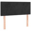 sengegavl med LED-lys 100x5x78/88 cm fløjl sort