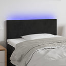 sengegavl med LED-lys 100x5x78/88 cm fløjl sort