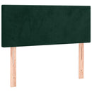 sengegavl med LED-lys 100x5x78/88 cm fløjl mørkegrøn