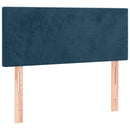 sengegavl med LED-lys 100x5x78/88 cm fløjl mørkeblå