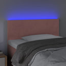 sengegavl med LED-lys 100x5x78/88 cm fløjl lyserød