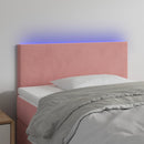 sengegavl med LED-lys 100x5x78/88 cm fløjl lyserød