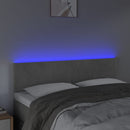 sengegavl med LED-lys 144x5x78/88 cm fløjl lysegrå
