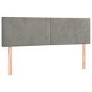 sengegavl med LED-lys 144x5x78/88 cm fløjl lysegrå