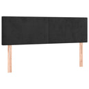 sengegavl med LED-lys 144x5x78/88 cm fløjl sort