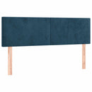sengegavl med LED-lys 144x5x78/88 cm fløjl mørkeblå