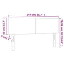 sengegavl med LED-lys 144x5x78/88 cm fløjl mørkeblå