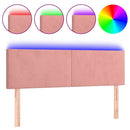 sengegavl med LED-lys 144x5x78/88 cm fløjl lyserød