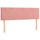 sengegavl med LED-lys 144x5x78/88 cm fløjl lyserød