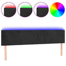 sengegavl med LED-lys 160x5x78/88 cm velour sort