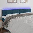 sengegavl med LED-lys 160x5x78/88 cm fløjl mørkeblå