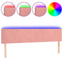 sengegavl med LED-lys 160x5x78/88 cm velour lyserød