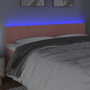 sengegavl med LED-lys 160x5x78/88 cm velour lyserød