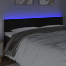 sengegavl med LED-lys 180x5x78/88 cm velour sort