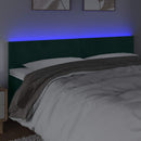 sengegavl med LED-lys 180x5x78/88 cm fløjl mørkegrøn
