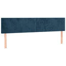 sengegavl med LED-lys 180x5x78/88 cm fløjl mørkeblå