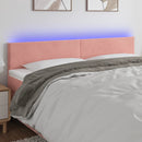 sengegavl med LED-lys 180x5x78/88 cm fløjl lyserød