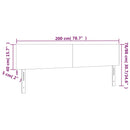 sengegavl med LED-lys 200x5x78/88 cm velour sort