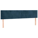 sengegavl med LED-lys 200x5x78/88 cm fløjl mørkeblå