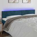 sengegavl med LED-lys 200x5x78/88 cm fløjl mørkeblå