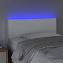 sengegavl med LED-lys 80x5x78/88 cm kunstlæder hvid