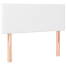 sengegavl med LED-lys 80x5x78/88 cm kunstlæder hvid