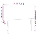 sengegavl med LED-lys 80x5x78/88 cm kunstlæder hvid