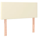 sengegavl med LED-lys 80x5x78/88 cm kunstlæder cremefarvet