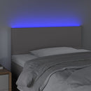 sengegavl med LED-lys 80x5x78/88 cm kunstlæder grå