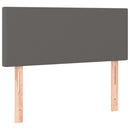 sengegavl med LED-lys 80x5x78/88 cm kunstlæder grå