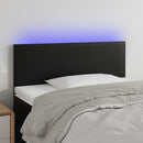 sengegavl med LED-lys 90x5x78/88 cm kunstlæder sort