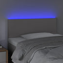 sengegavl med LED-lys 90x5x78/88 cm kunstlæder grå
