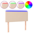 sengegavl med LED-lys 90x5x78/88 cm kunstlæder cappuccinofarvet