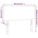 sengegavl med LED-lys 90x5x78/88 cm kunstlæder cappuccinofarvet